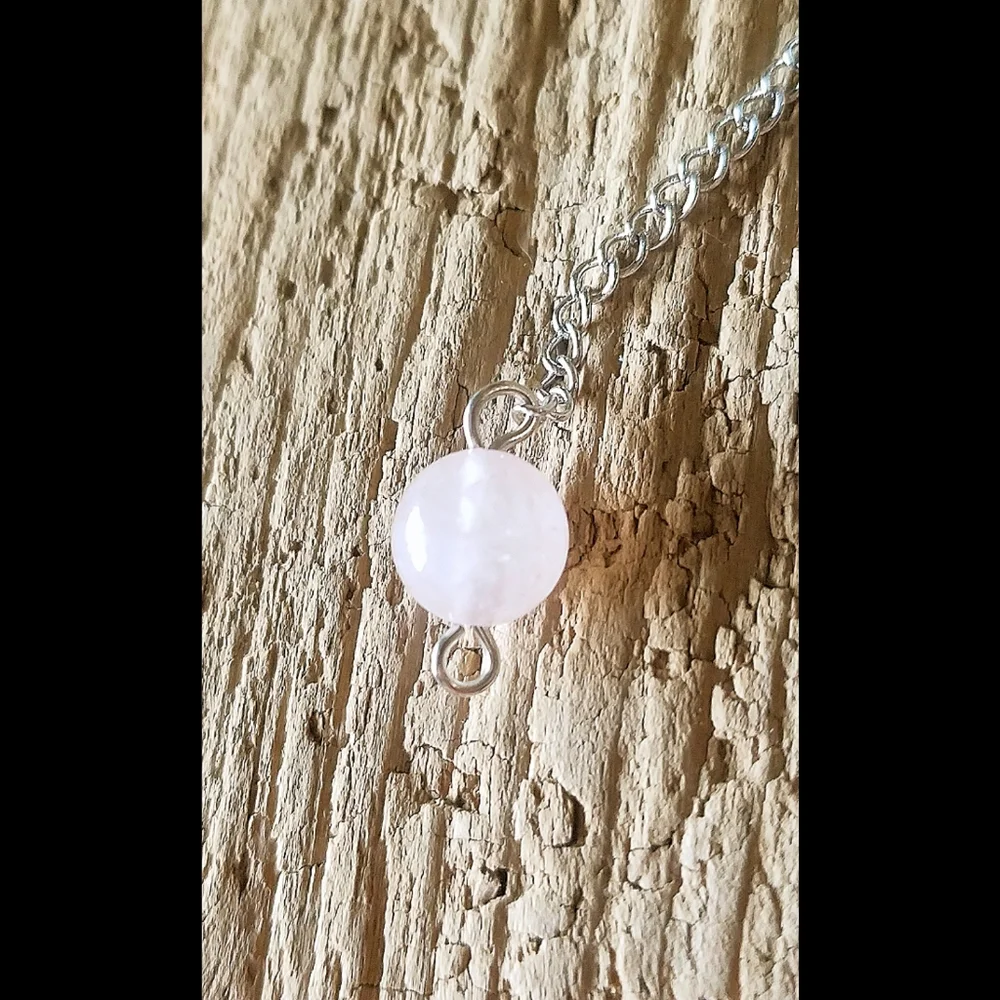 💖 Rose Quartz Faceted Stone Pendulum Crystal - Picture 9 of 11